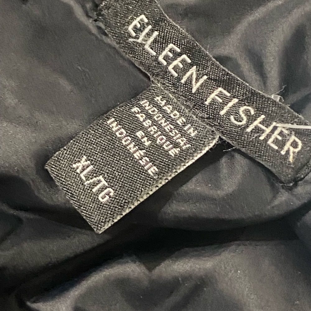 Eileen Fisher Eggshell Recycled Nylon Hooded Long Coat XL - Picture 7 of 14